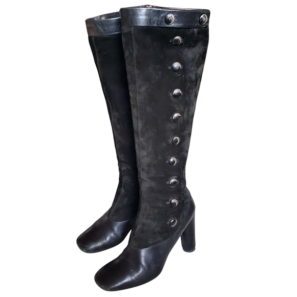 💫SOLD💫Marc Jacobs Vintage Rare Suede Black Knee-High Boots - EU 41 - Picture 3 of 10